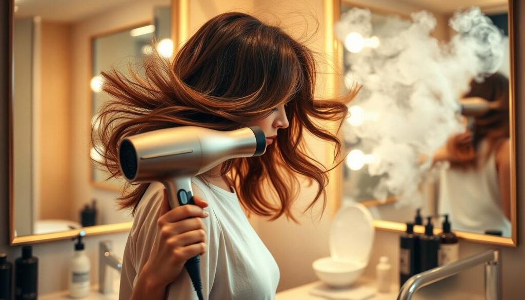 Blow drying for volume