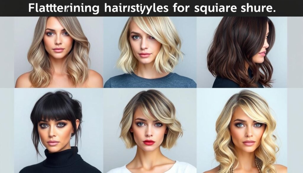 Flattering hairstyles for square face shapes