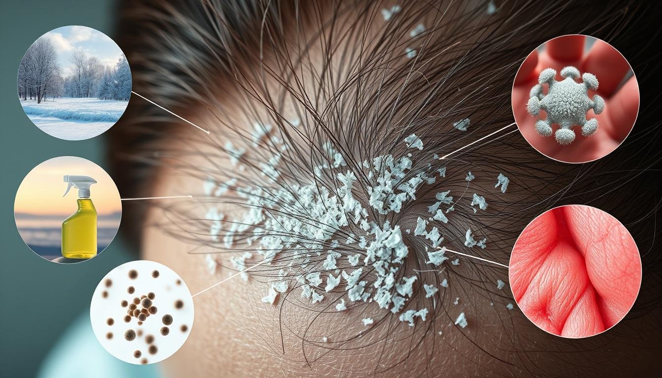 What causes dandruff and flaky scalp?