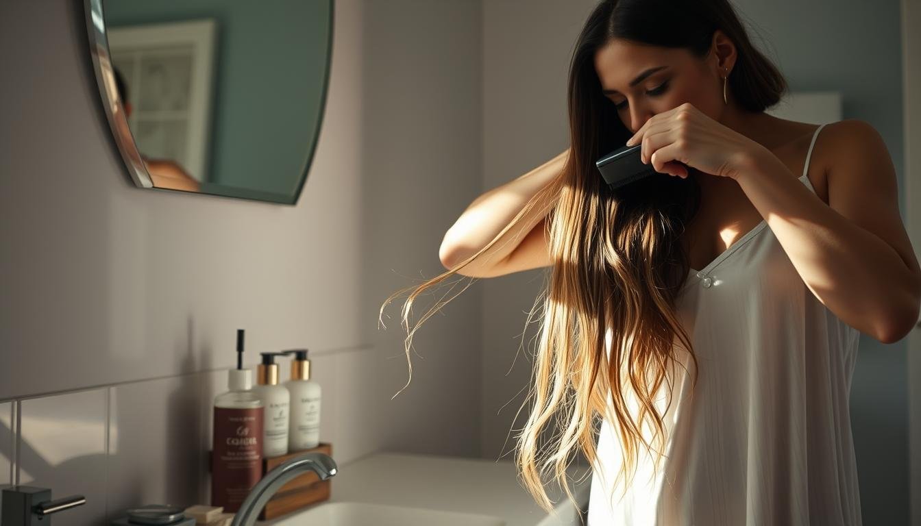 What causes postpartum hair loss?