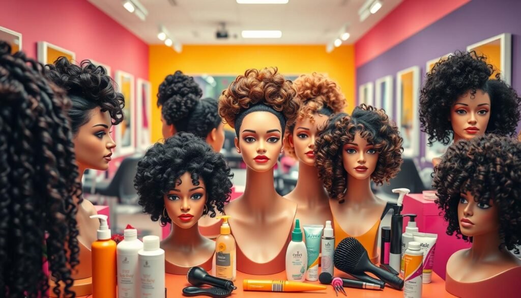 curly hair styling