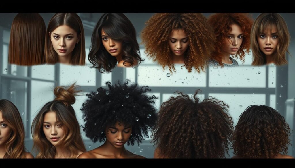 different hair types and humidity