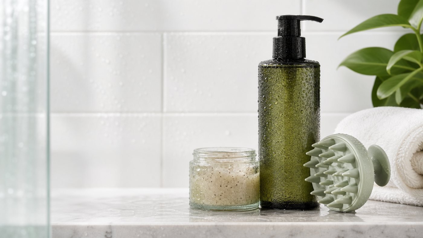 Clarifying shampoo and scalp care products for oily hair