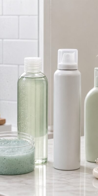 Unbranded oily hair product kit with clarifying shampoo and scalp brush